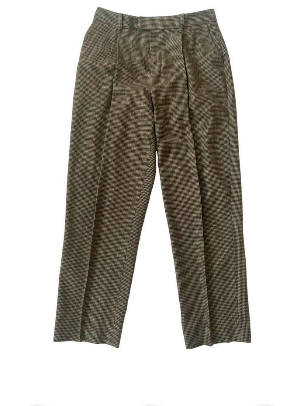 Mens Tailored Houndstooth Dress Pants - Brown and green